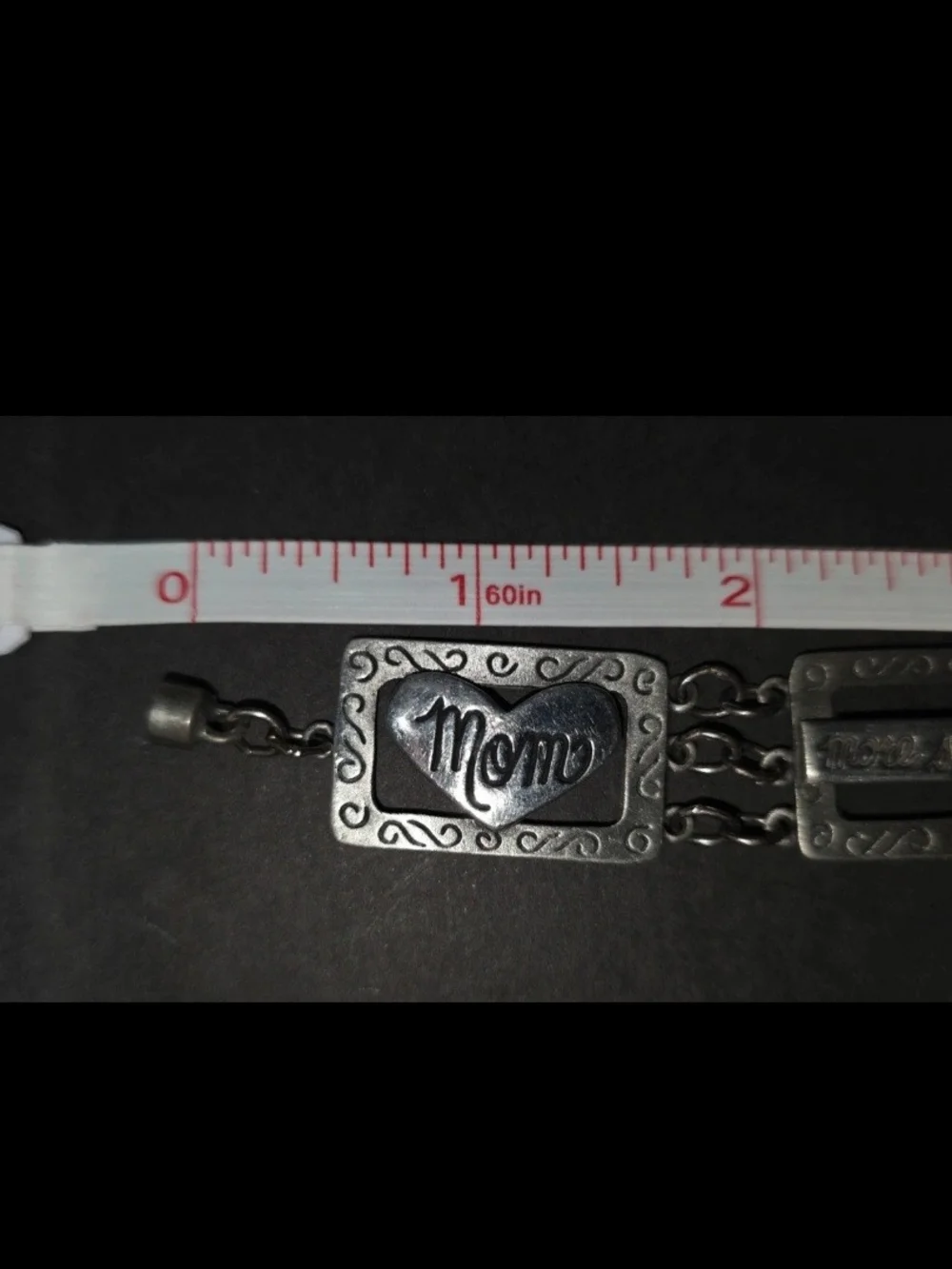 Source Unknown Silver Tone Sentiment Panel Bracelet